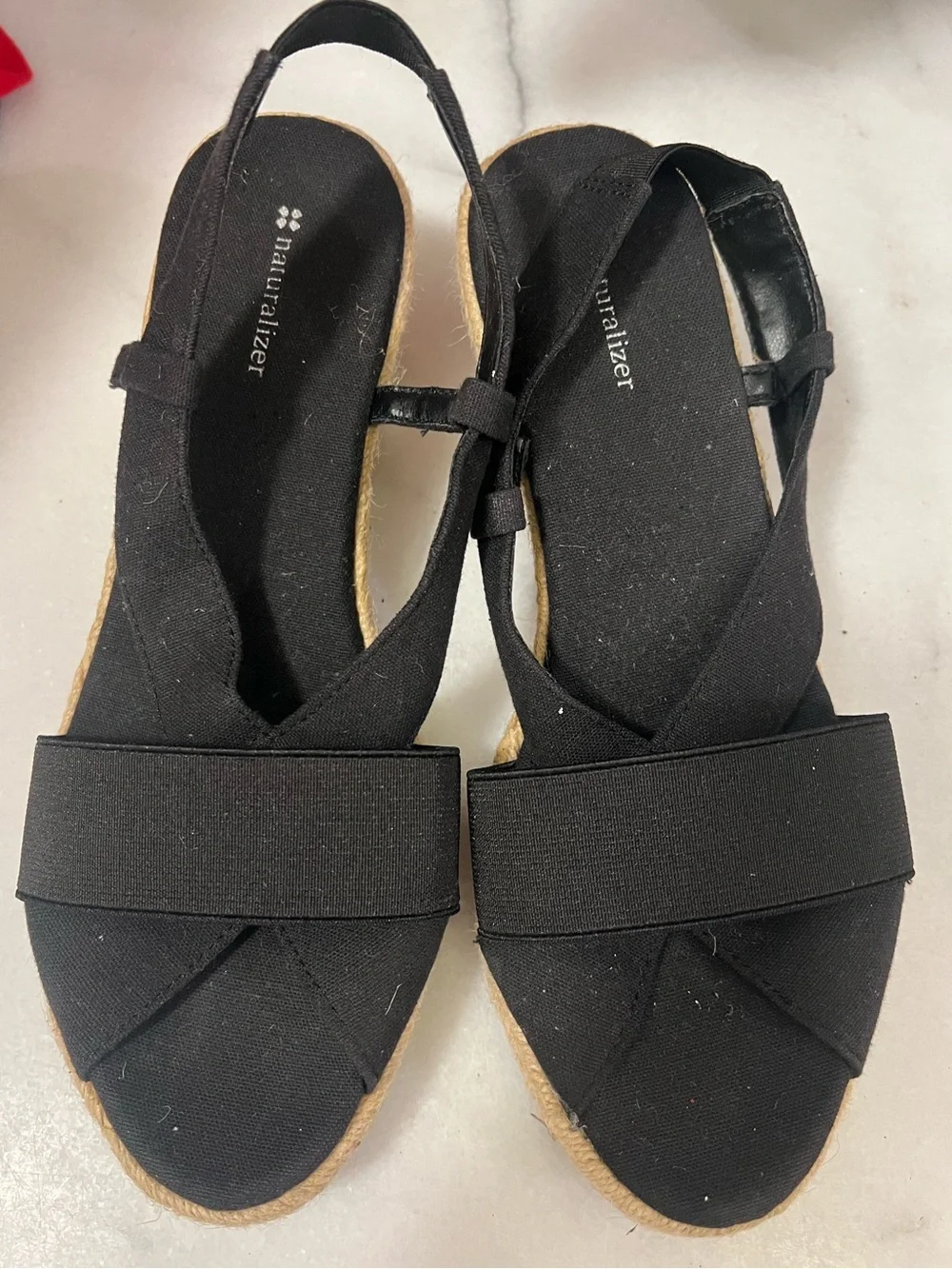 Naturalizer Black Canvas Slingback Espadrilles